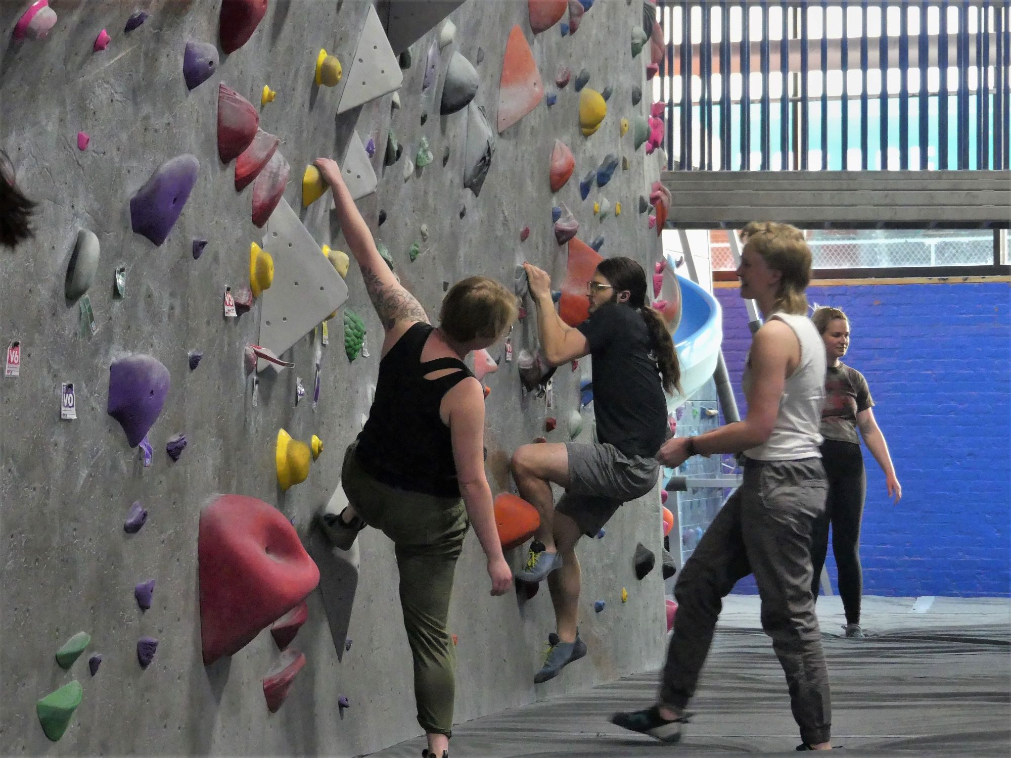 Northeastern Recreational Climbing club members climbing at rock spot south boston